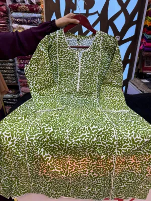 Slub Cotton Printed Kurti